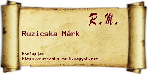 Ruzicska Márk névjegykártya